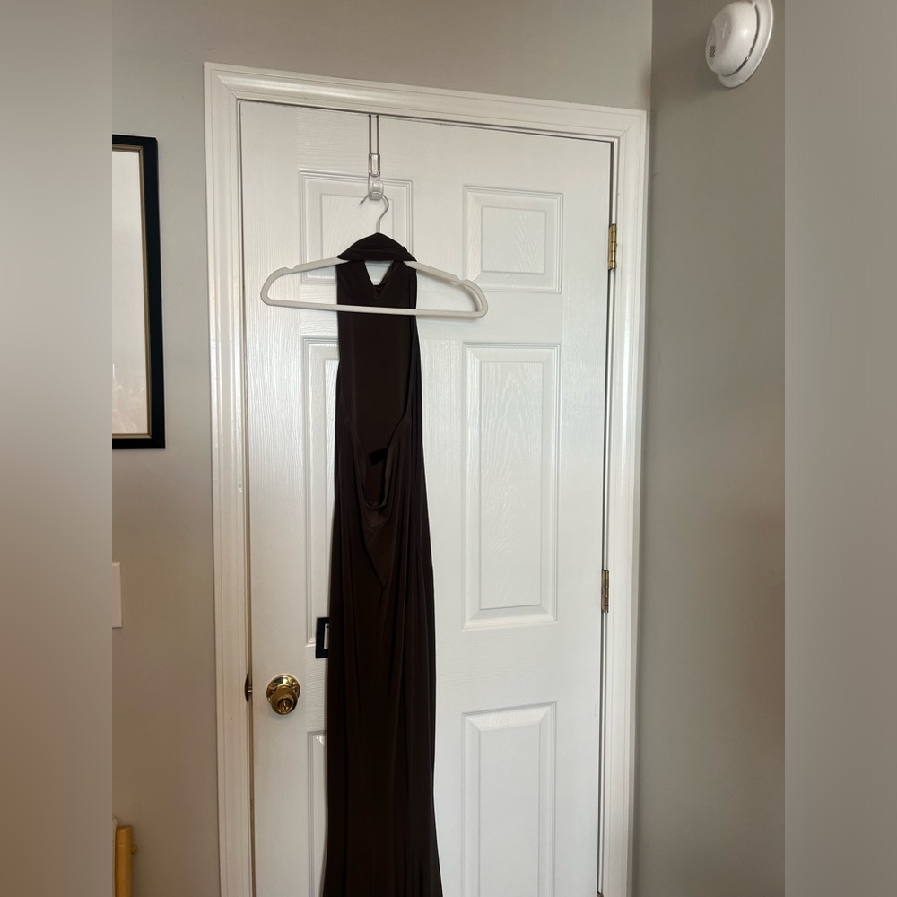 Norma Kamali Brown Halter Maxi Dress - Picture 8 of 11